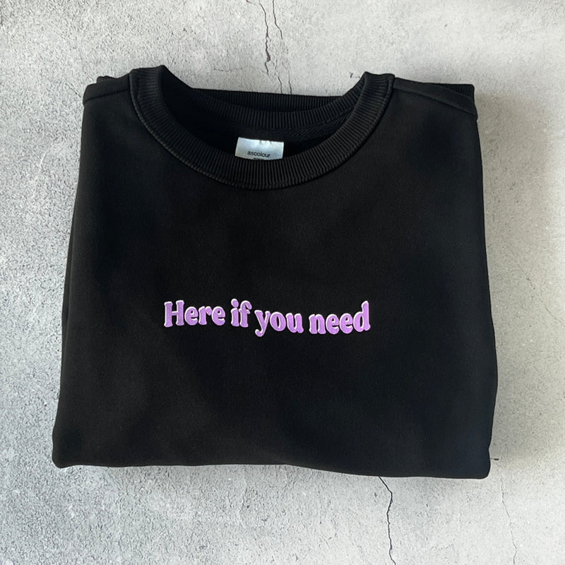 Here if you need - Two-tone lilac on Black crew neck (Sweat)