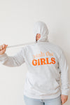 Yeah The Girls Hoodie - Peach and Flame on Light Marle