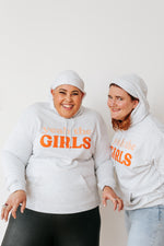 Yeah The Girls Hoodie - Peach and Flame on Light Marle