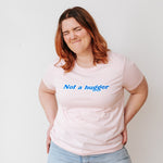 Not a Hugger - Royal Blue and White on Pink