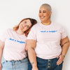 Not a Hugger - Royal Blue and White on Pink