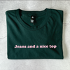 Jeans and a Nice Top - Floss Pink on Pine Green PRE-ORDER